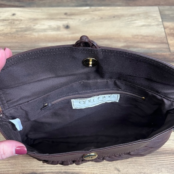Vintage Dark Brown Leather Clutch Antonia‎ designs - Picture 8 of 8